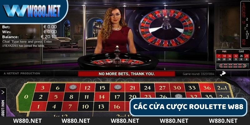 Tìm hiểu các cửa đặt cược tại W88 Roulette