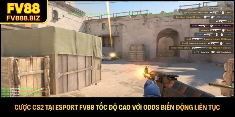 Cược CS2 tại esport FV88 tốc độ cao với odds biến động liên tục